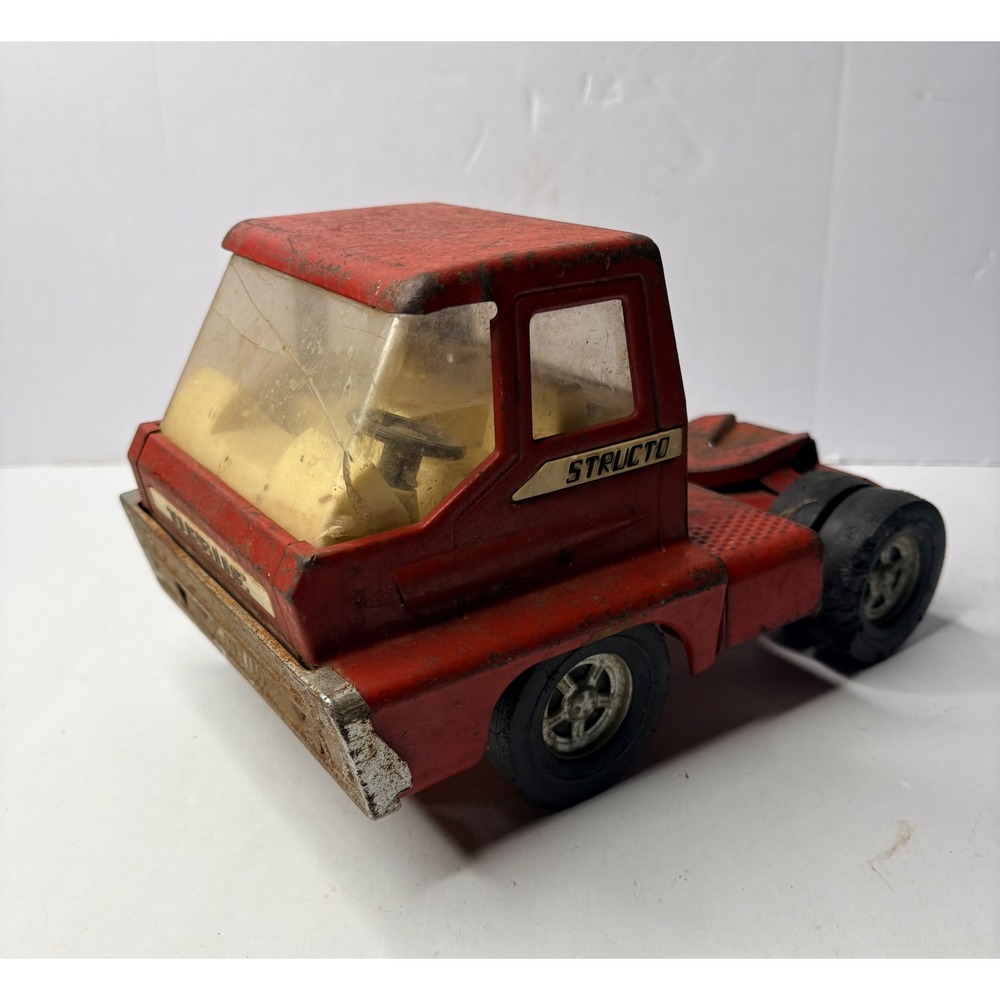 Vintage Structo Turbine Pressed Steel Semi Truck Cab Red 1960s Toy Made in USA